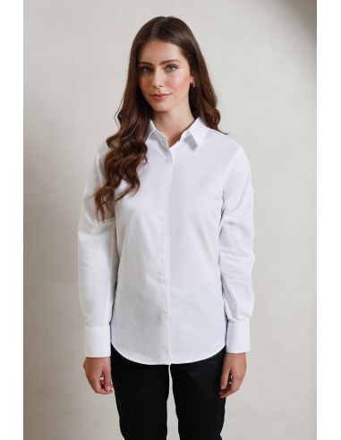 P-PR334-Chemise Oxford à manches longues Signature Femme